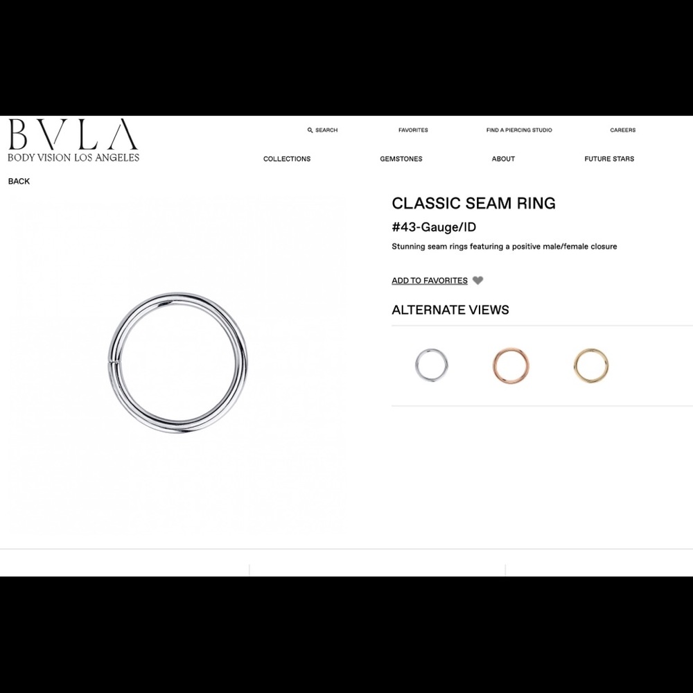 BVLA Classic Plain Seam Ring - 18g - White Gold